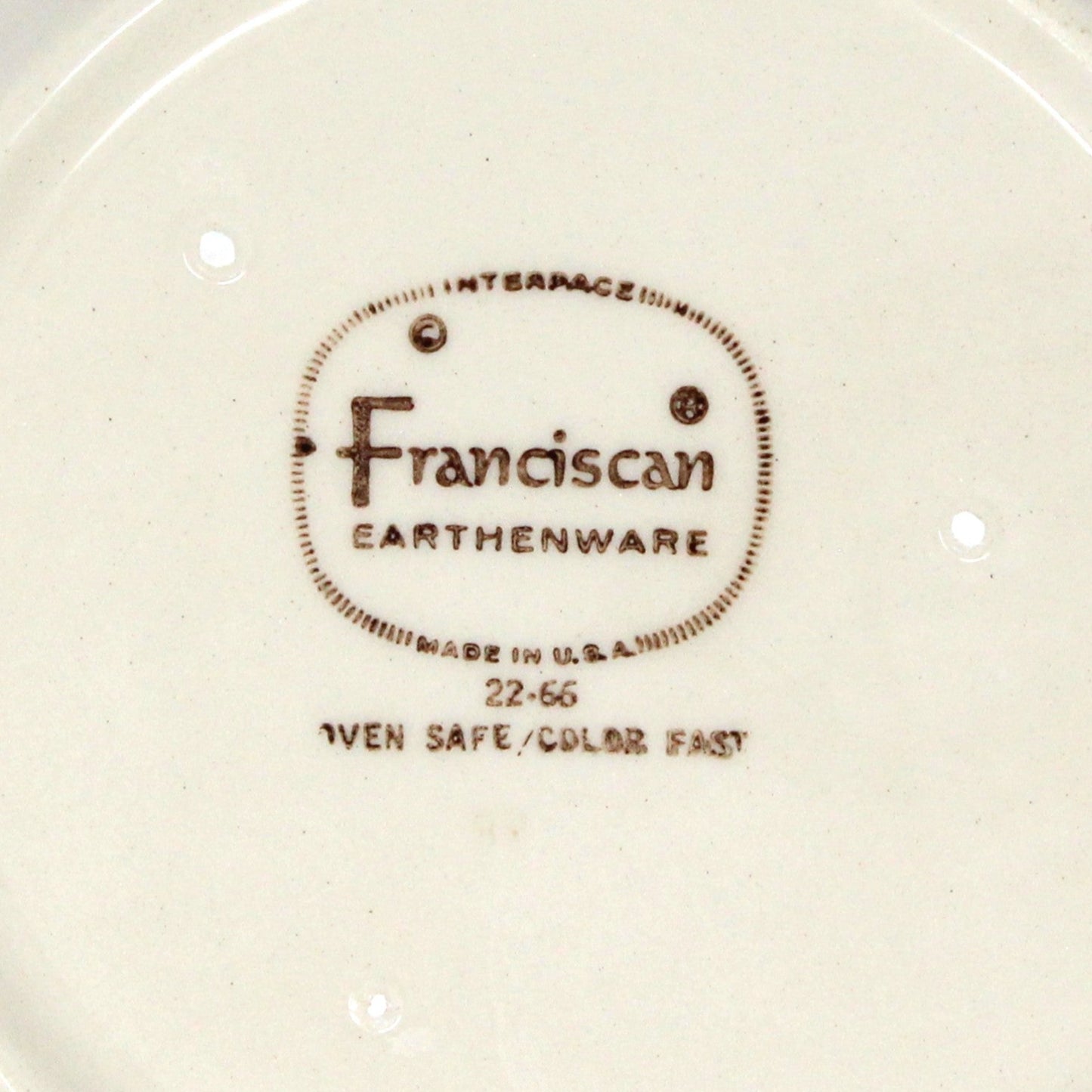 Ashtray, Franciscan, Desert Rose, Oval, Divided Two Sections, Vintage USA, 1960's
