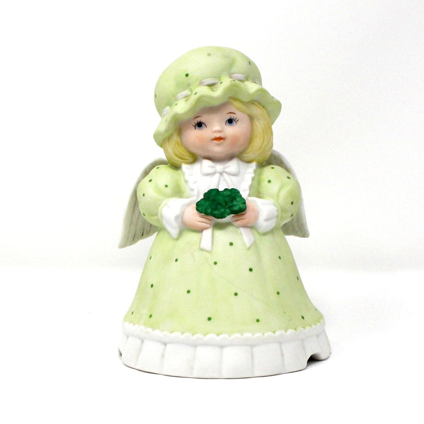 Musical Figurine, Irish Girl Angel, Plays When Irish Eyes Are Smiling, March Angel, Vintage, 1980's