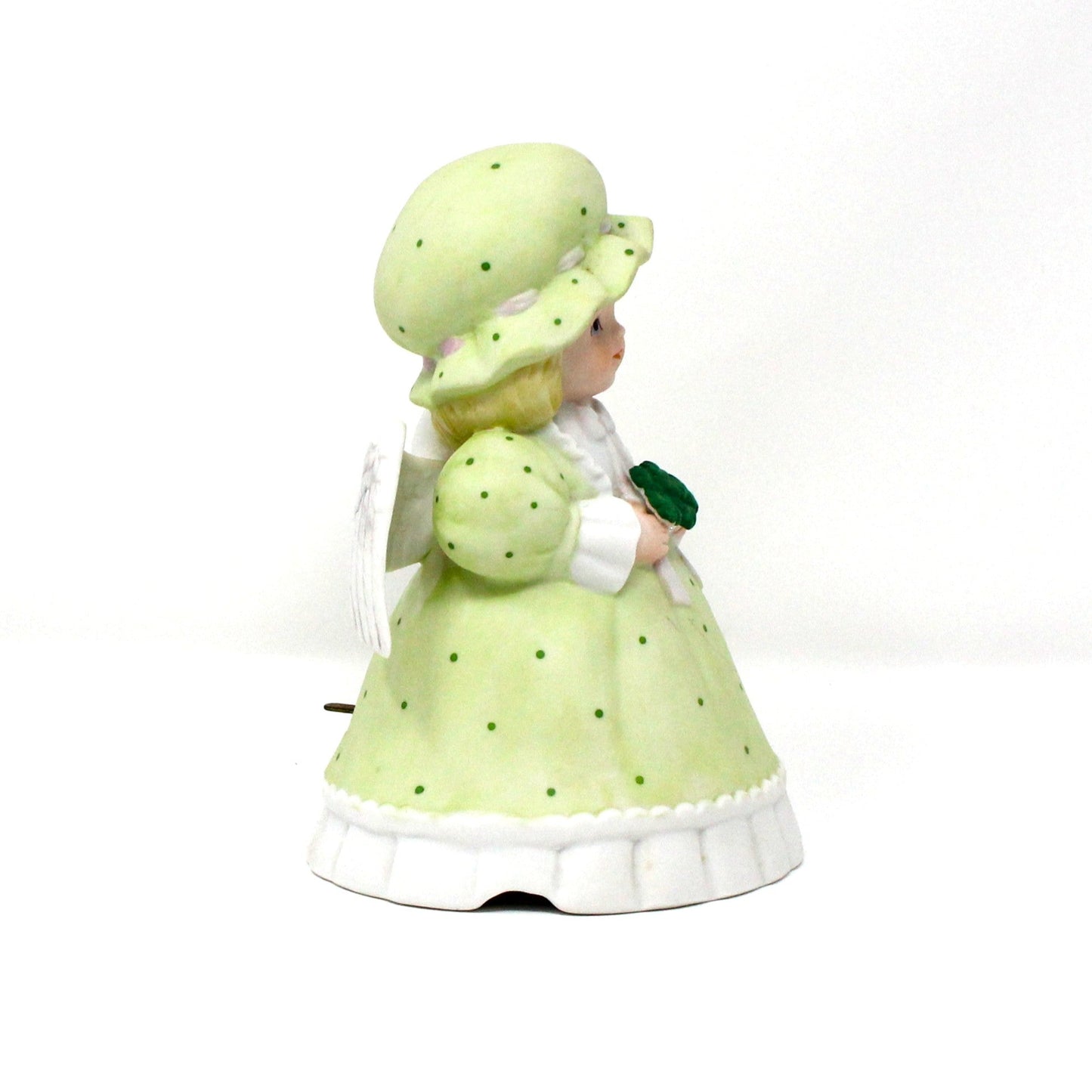 Musical Figurine, Irish Girl Angel, Plays When Irish Eyes Are Smiling, March Angel, Vintage, 1980's
