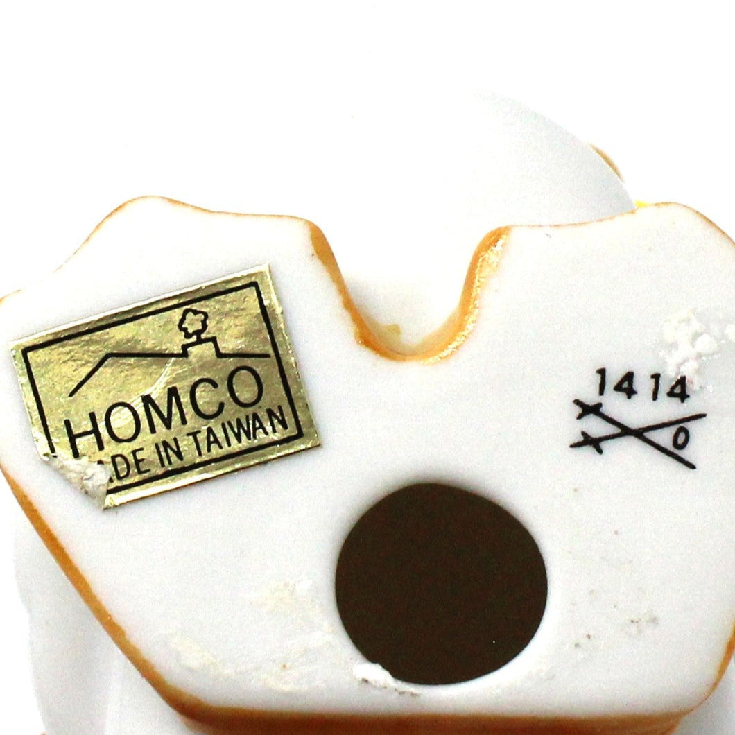 Figurine: HomCo, White Duck #1414, Yellow Ribbon, Porcelain, Vintage 1980s