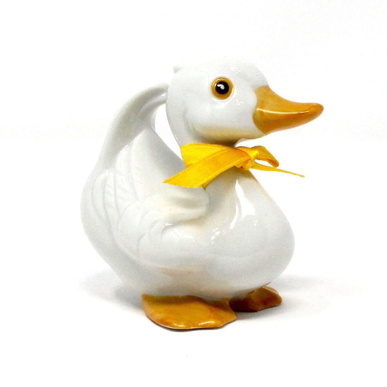 Figurine, HomCo, White Duck, #1414, Porcelain, Vintage, 1980's