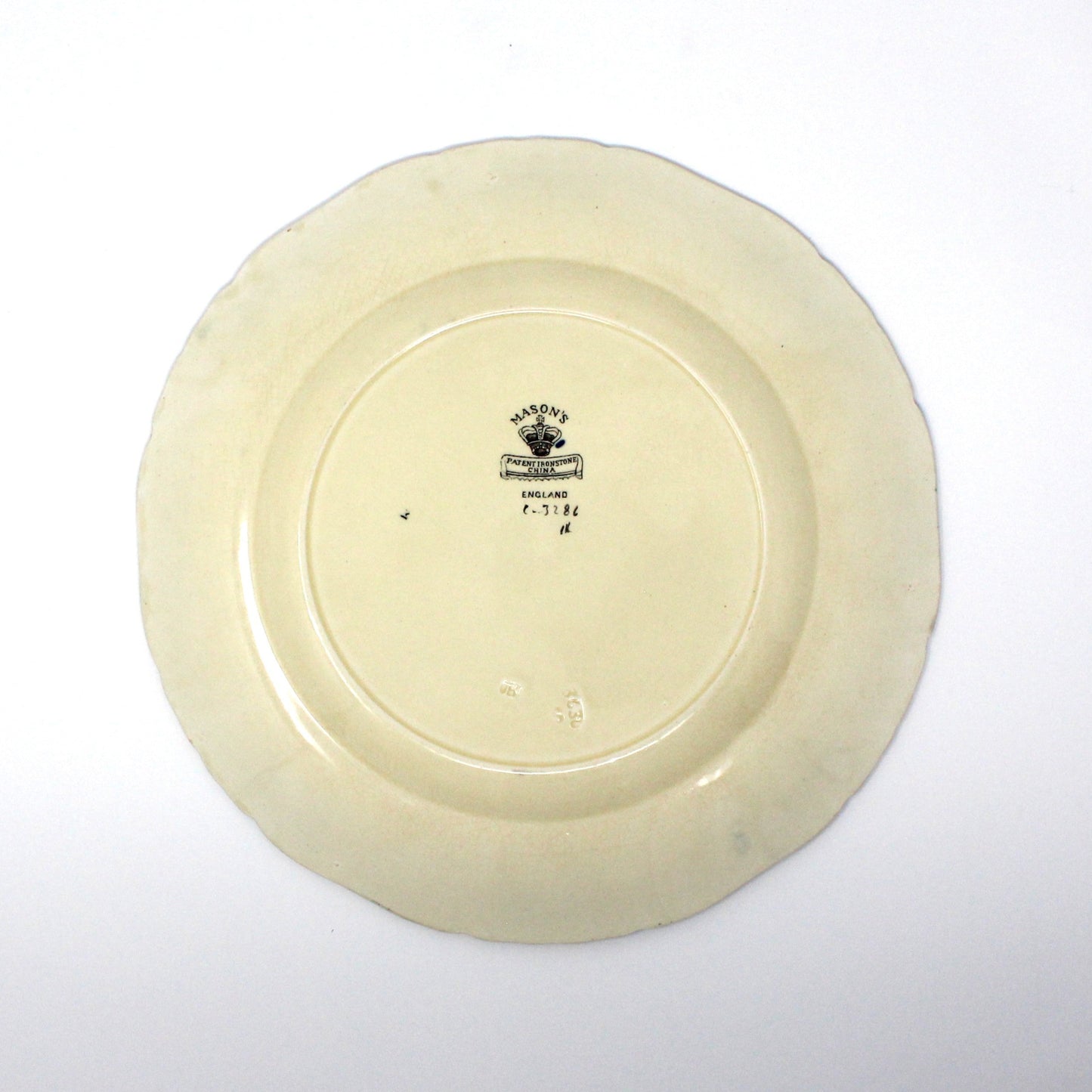 Dinner Plate, Mason's, Imari Windsor Pattern, Ironstone, Cobalt & Rust Florals, England, Vintage, 1930's