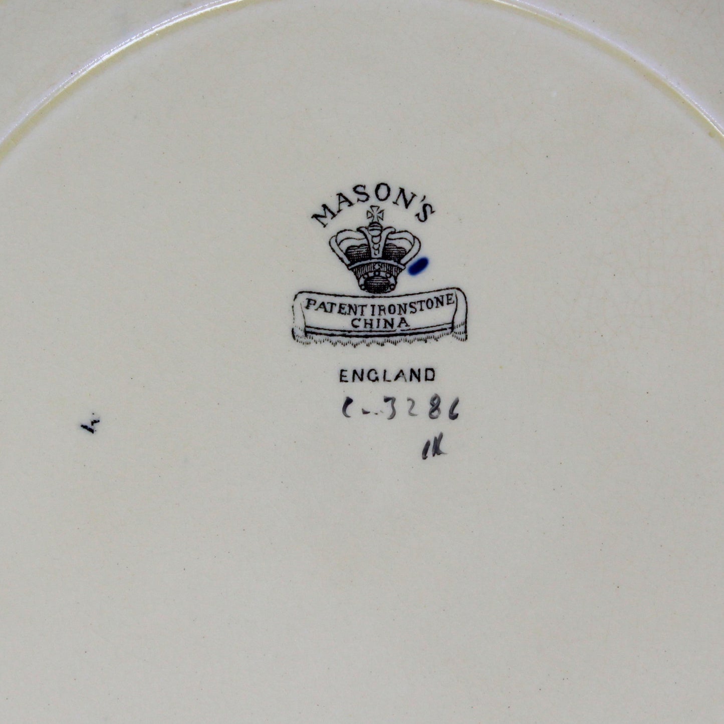 Dinner Plate, Mason's, Imari Windsor Pattern, Ironstone, Cobalt & Rust Florals, England, Vintage, 1930's