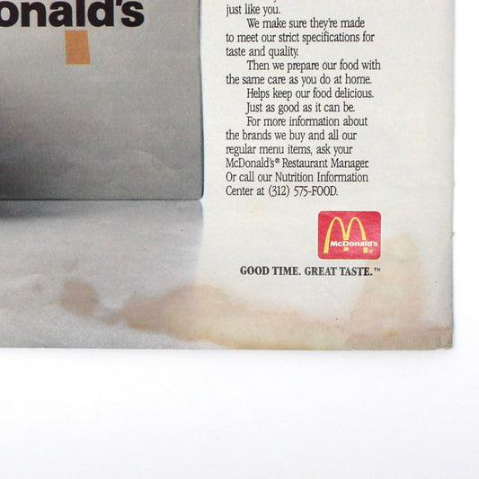 Advertisement, McDonald's, 1988, Original Magazine Ad, Vintage