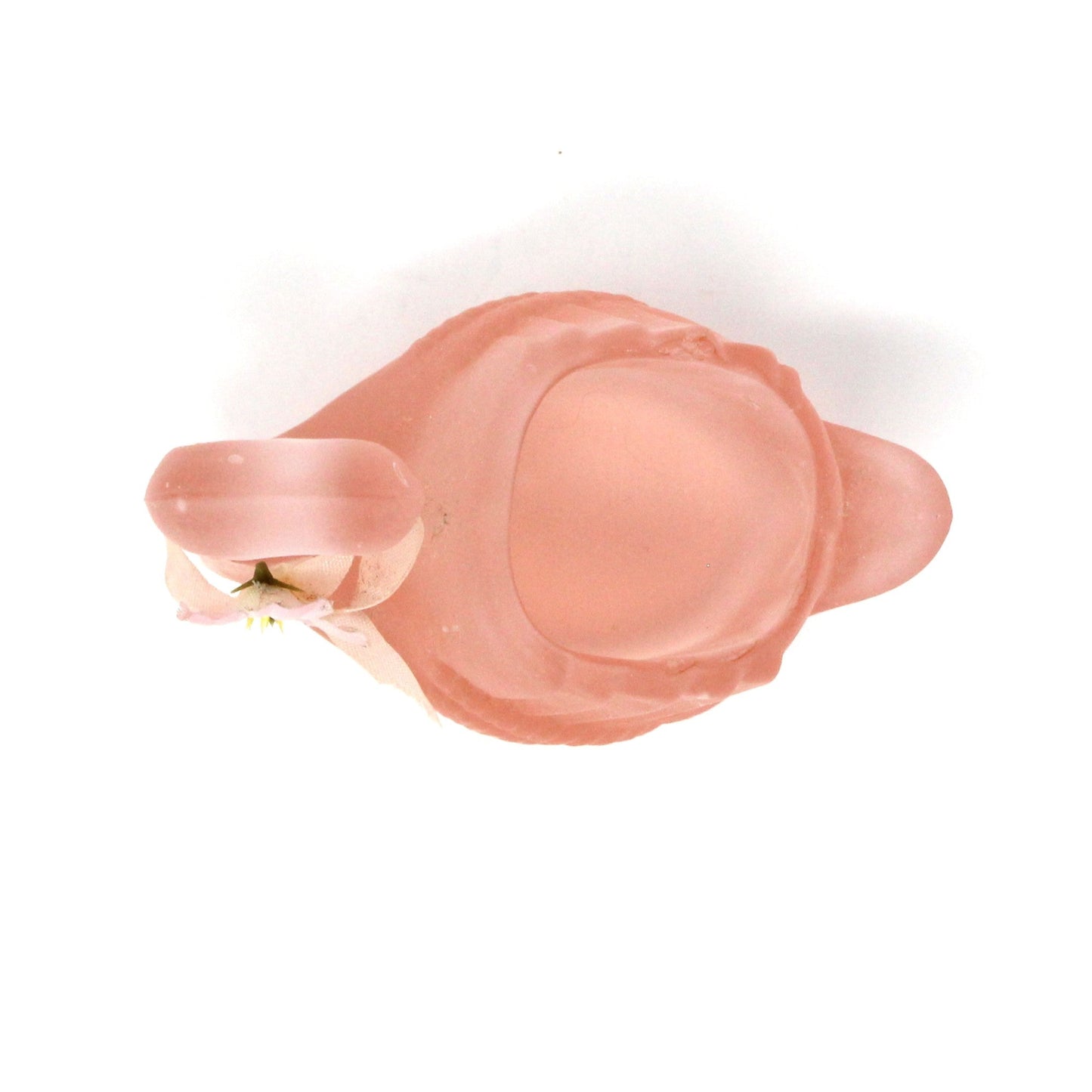 Candle Holder, Swan, Pink Glass Votive Holder, Frosted Glass, Vintage, 1980's