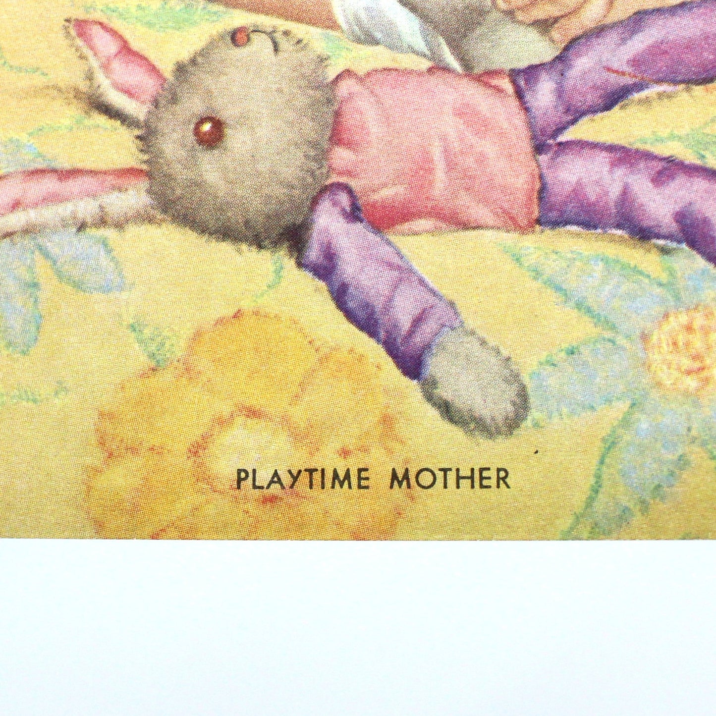 Print, Lithograph, Charlotte Becker, Playtime Mother, Feeding Baby, Vintage, 1940's