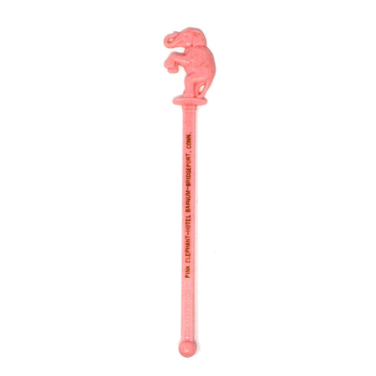 Cocktail Drink Stirrers - Swizzle Sticks / Spoons, Pink Elephant Hotel Barnum, Bridgeport, Conn, Vintage, 1950's