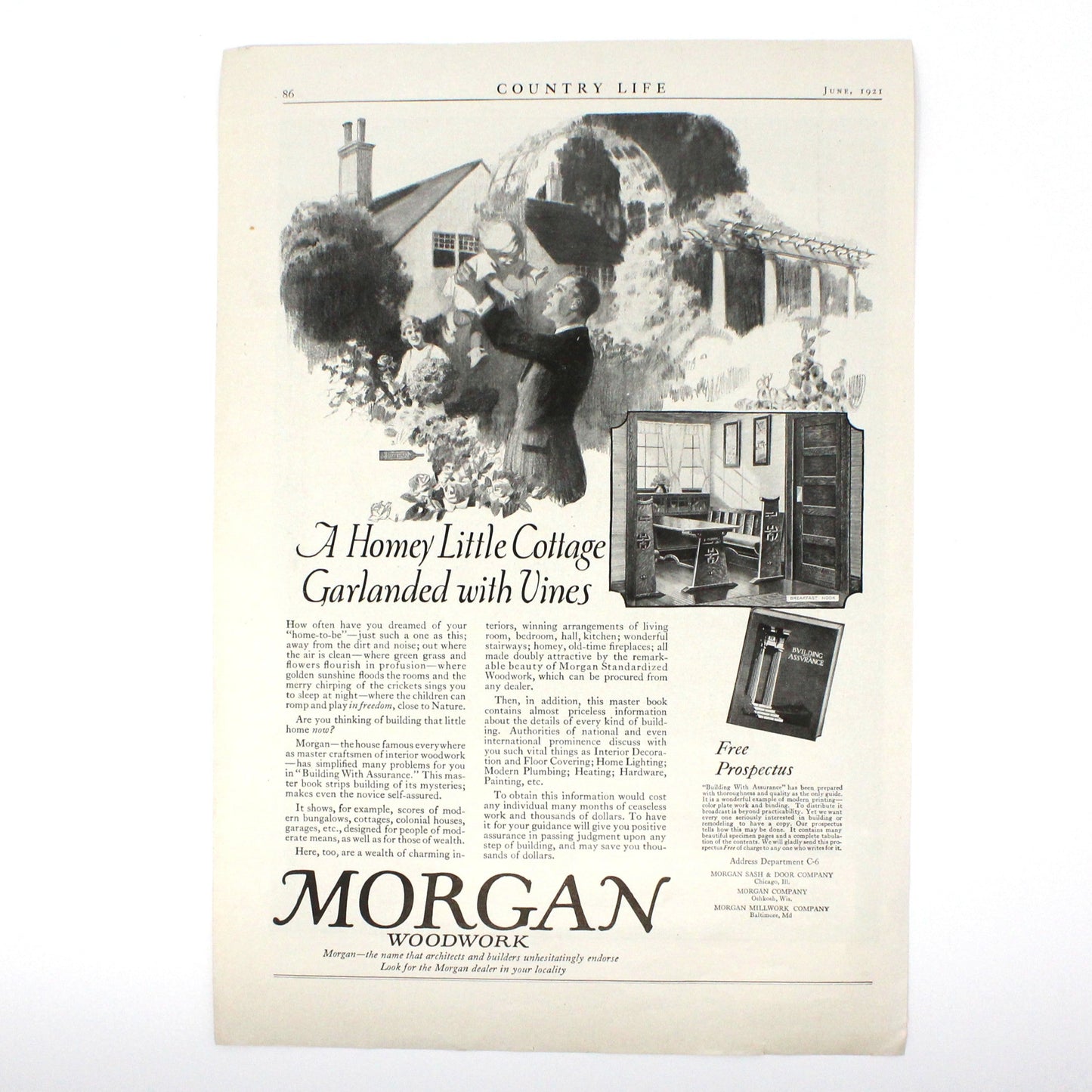 Advertisement, Wallace Silver, Hostess Pattern Flatware, 1921 Art Deco Bride Illustration by McMein, Original Magazine Ad, Antique