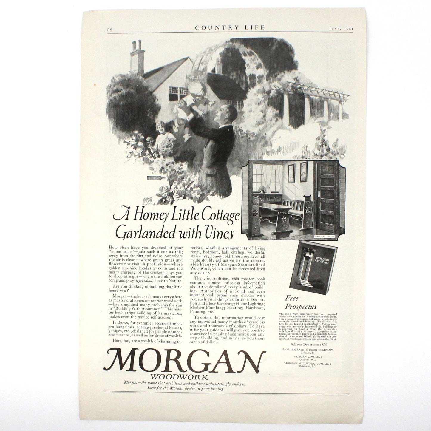 Advertisement, Wallace Silver, Hostess Pattern Flatware, 1921 Art Deco Bride Illustration by McMein, Original Magazine Ad, Antique