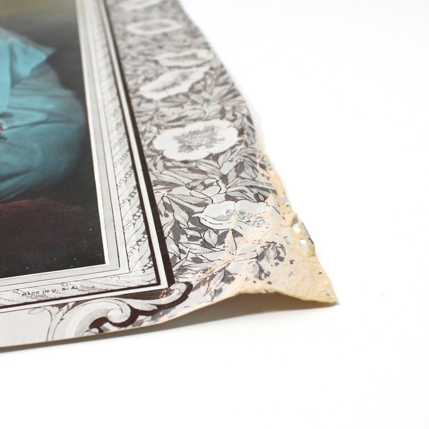 Print, Hand Colored 1920's Photo Image, Titled "Bed Time", Mother and Daughter Praying, Antique, 15"