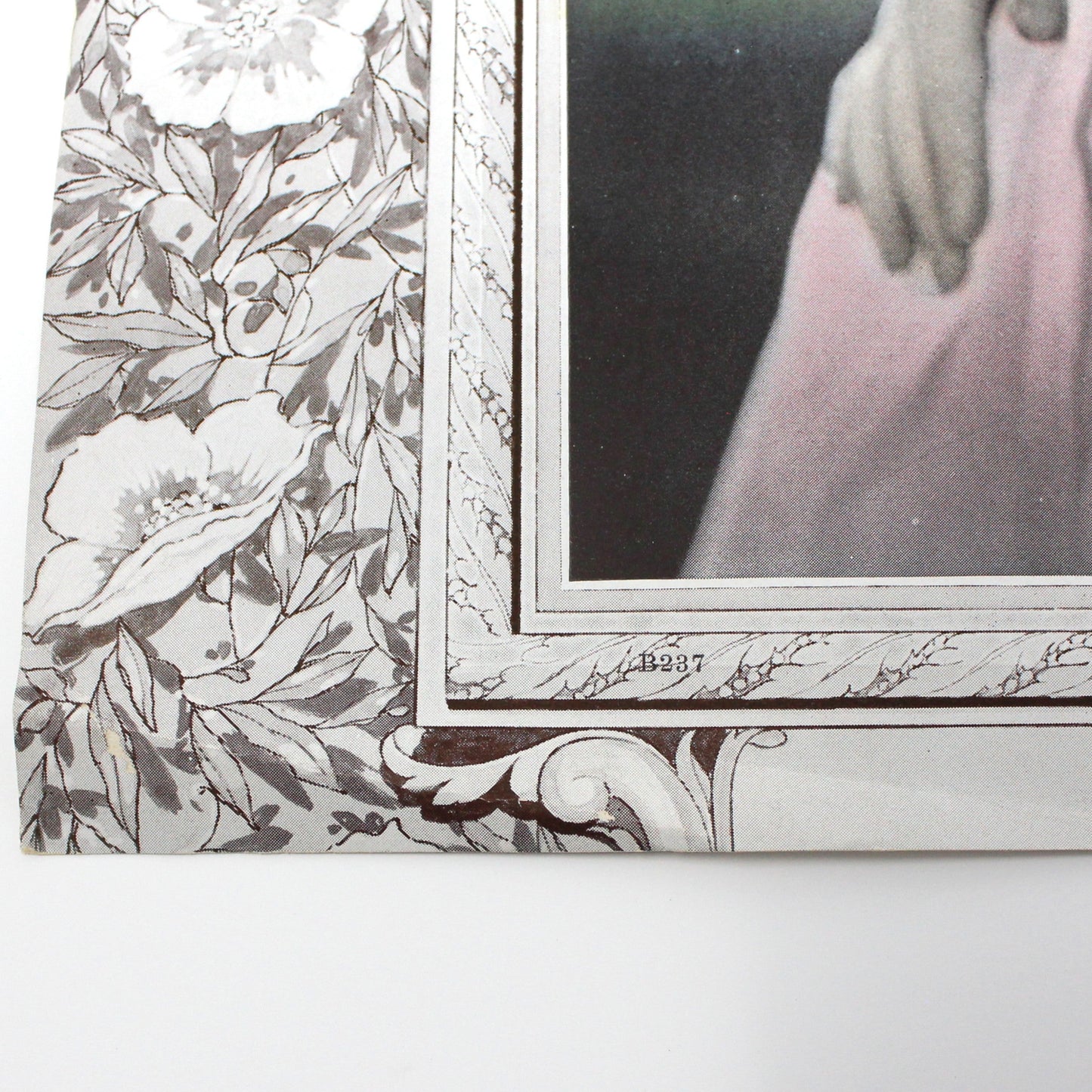 Print, Hand Colored 1920's Photo Image, Titled "Bed Time", Mother and Daughter Praying, Antique, 15"