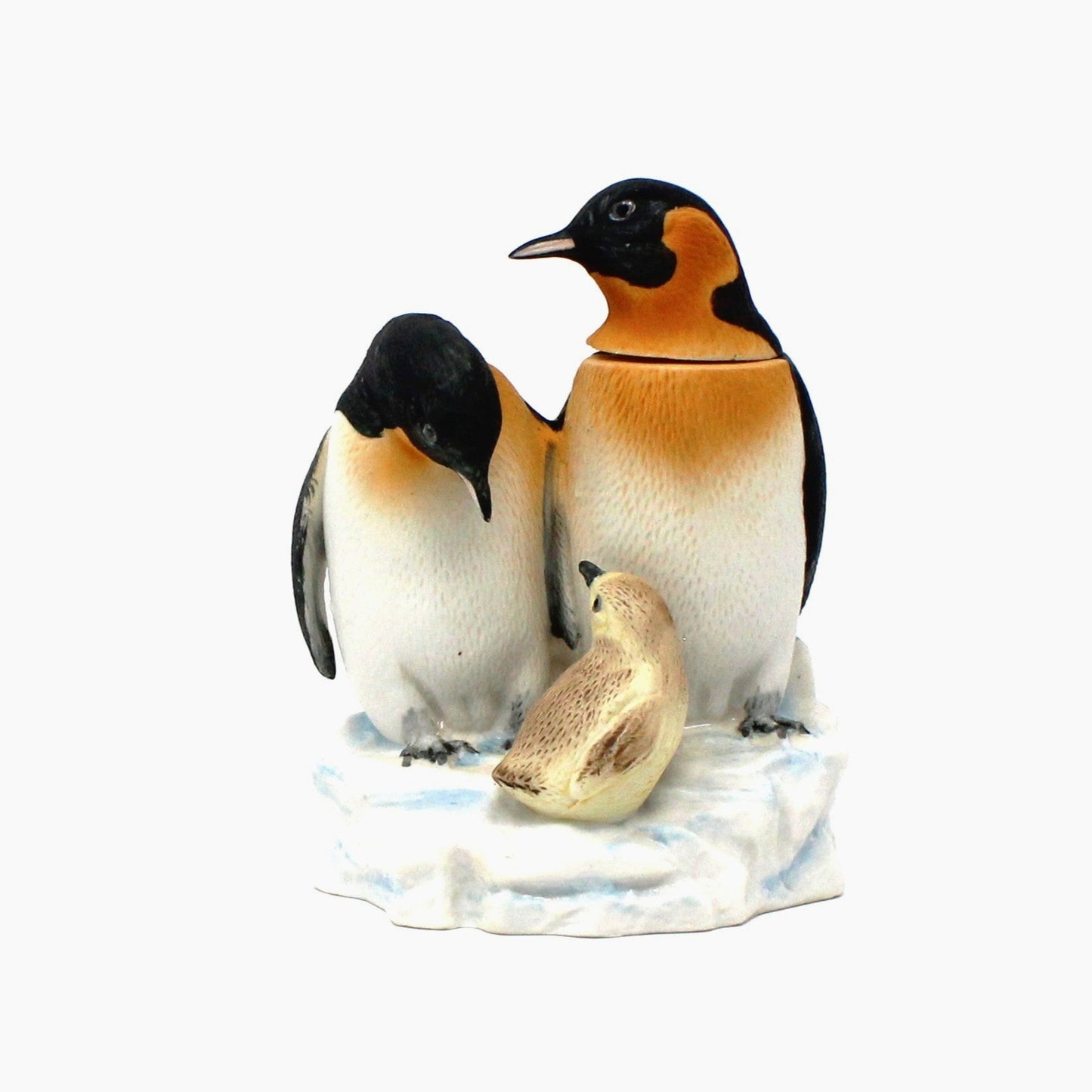 Decanter, Ski Country, Penguin Family, Mini Decanter, Hand Painted Decorative Barware, Vintage Collectible