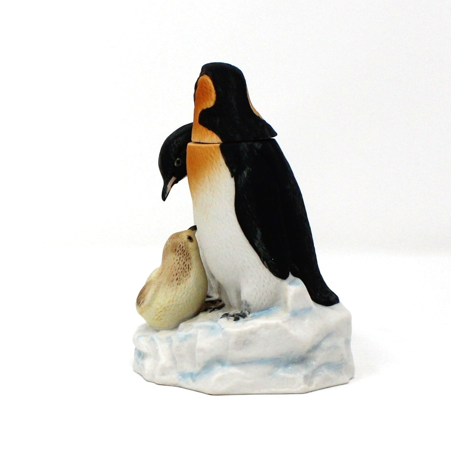 Decanter, Ski Country, Penguin Family, Mini Decanter, Hand Painted Decorative Barware, Vintage Collectible