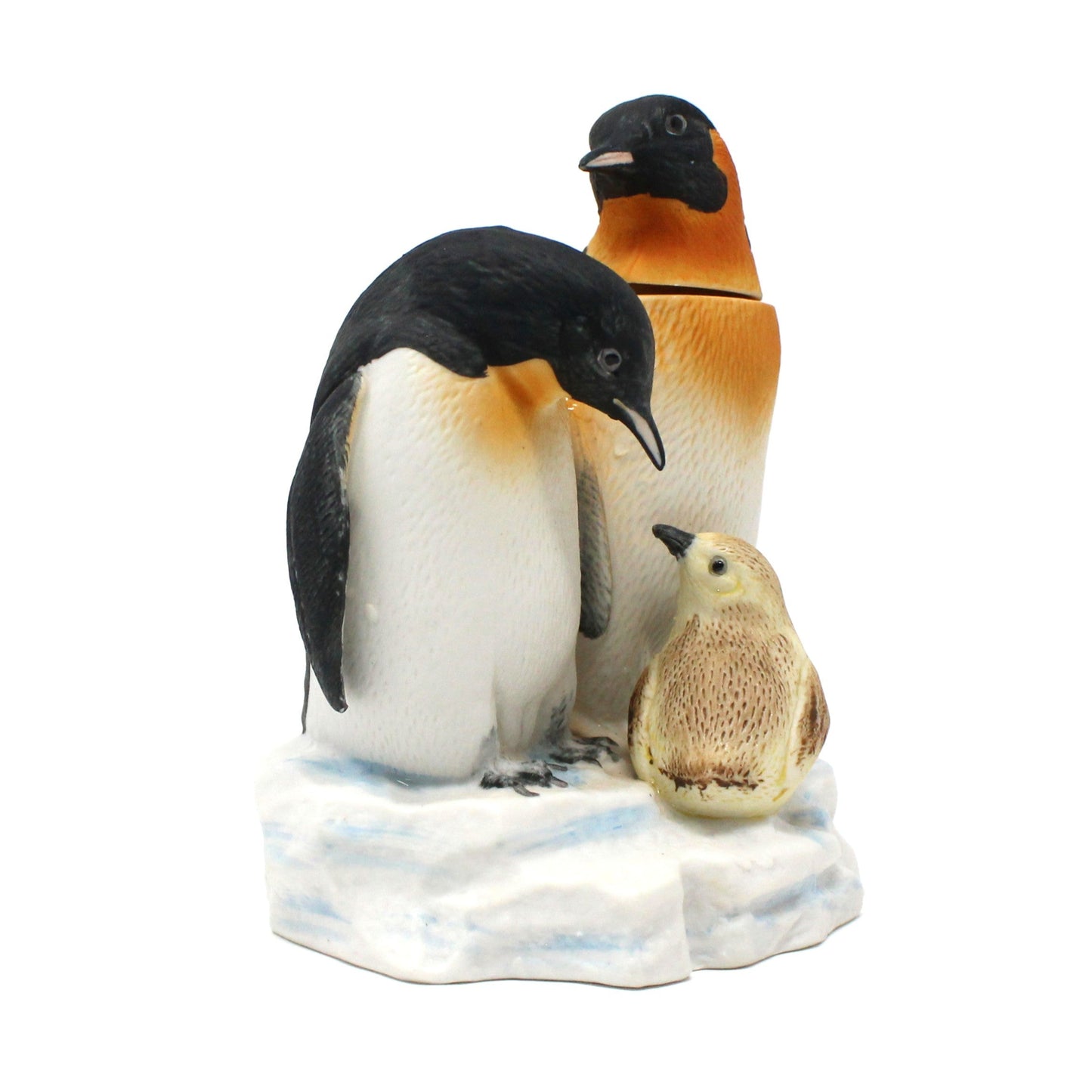 Decanter, Ski Country, Penguin Family, Mini Decanter, Hand Painted Decorative Barware, Vintage Collectible