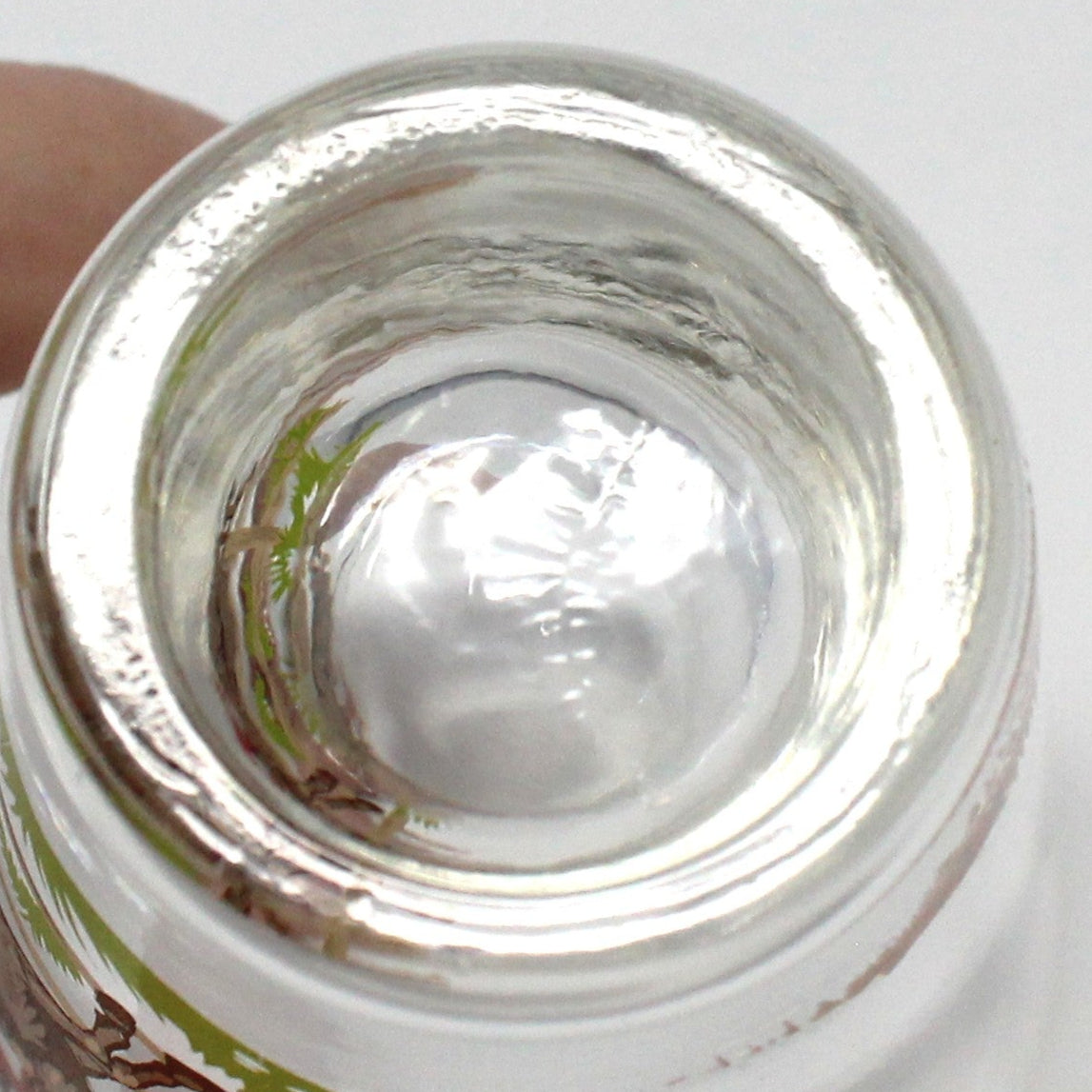 Shot Glass, Fox Hunting / Equestrian Horse Show Jumping, Red Coat Rider on Horse, Hand Painted Blown Glass, Barware