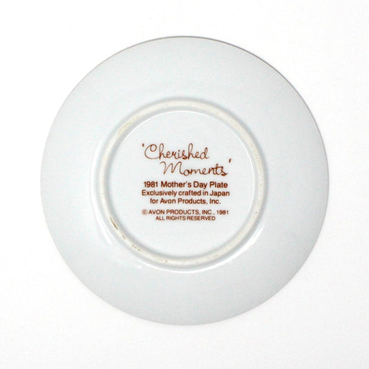 Decorative Plate, Avon, Mother's Day 1981, Cherished Moments Last Forever, Vintage