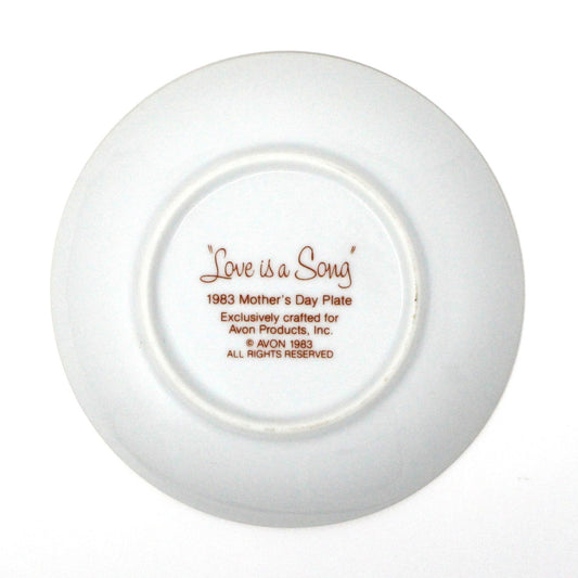 Decorative Plate, Avon, Mother's Day 1983, Love is a Song for Mother, Vintage