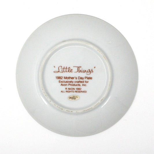 Decorative Plate, Avon, Mother's Day 1982, Little Things Mean a Lot, Vintage