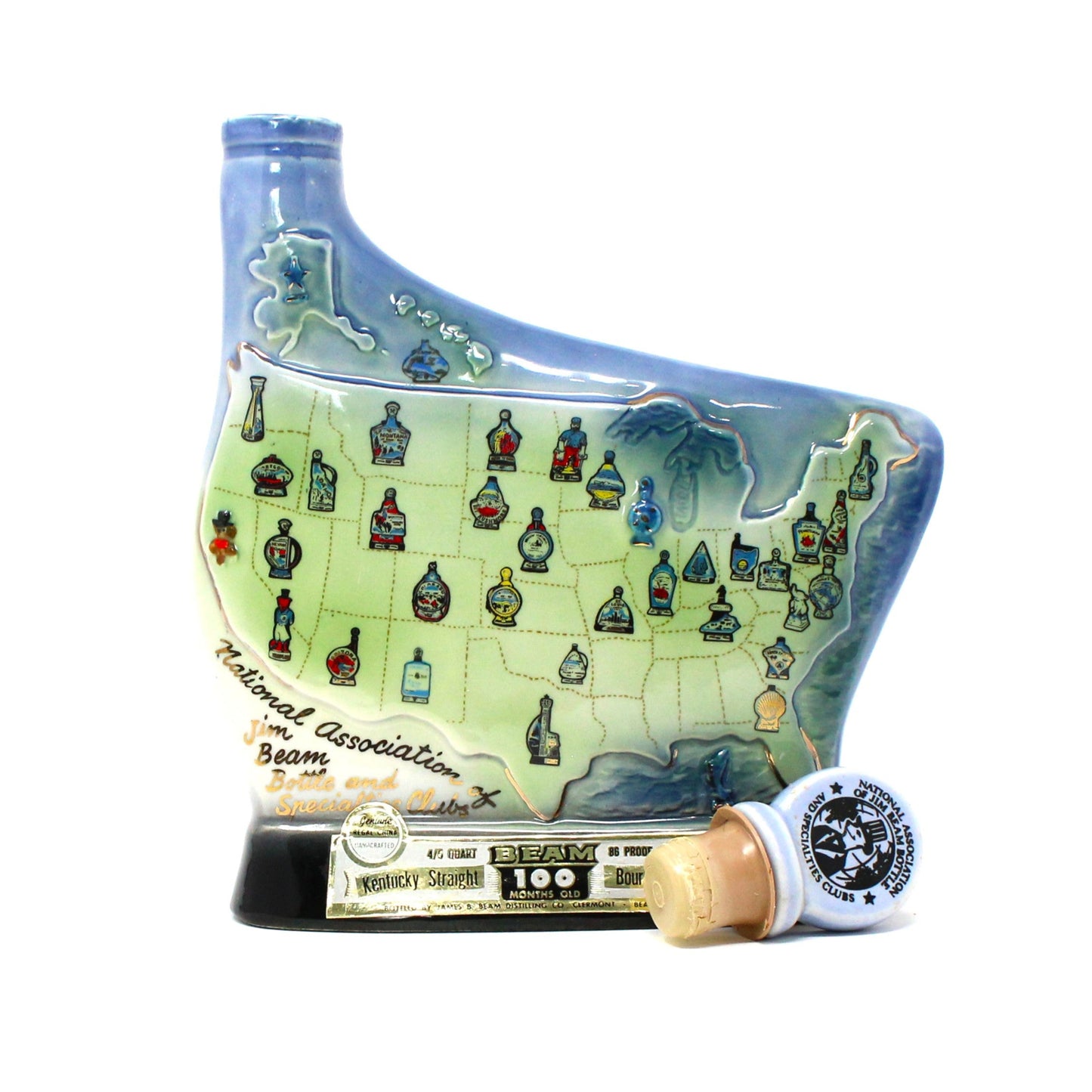 Decanter with Stopper, Jim Beam, USA National Assoc of Jim Beam Bottle Club, Vintage 1971
