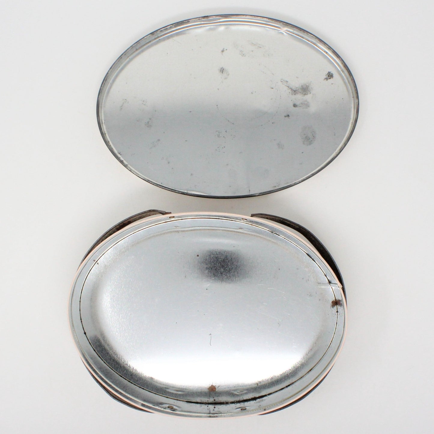 Tins, Gift Tin / Cookie Tin, ValleyBrook Farms, Victorian Country Girl, Pink Oval with Handles, Vintage