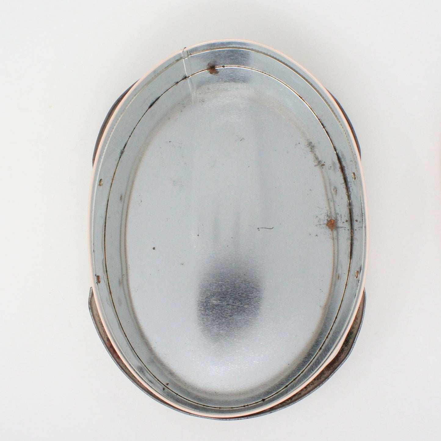 Tins, Gift Tin / Cookie Tin, ValleyBrook Farms, Victorian Country Girl, Pink Oval with Handles, Vintage