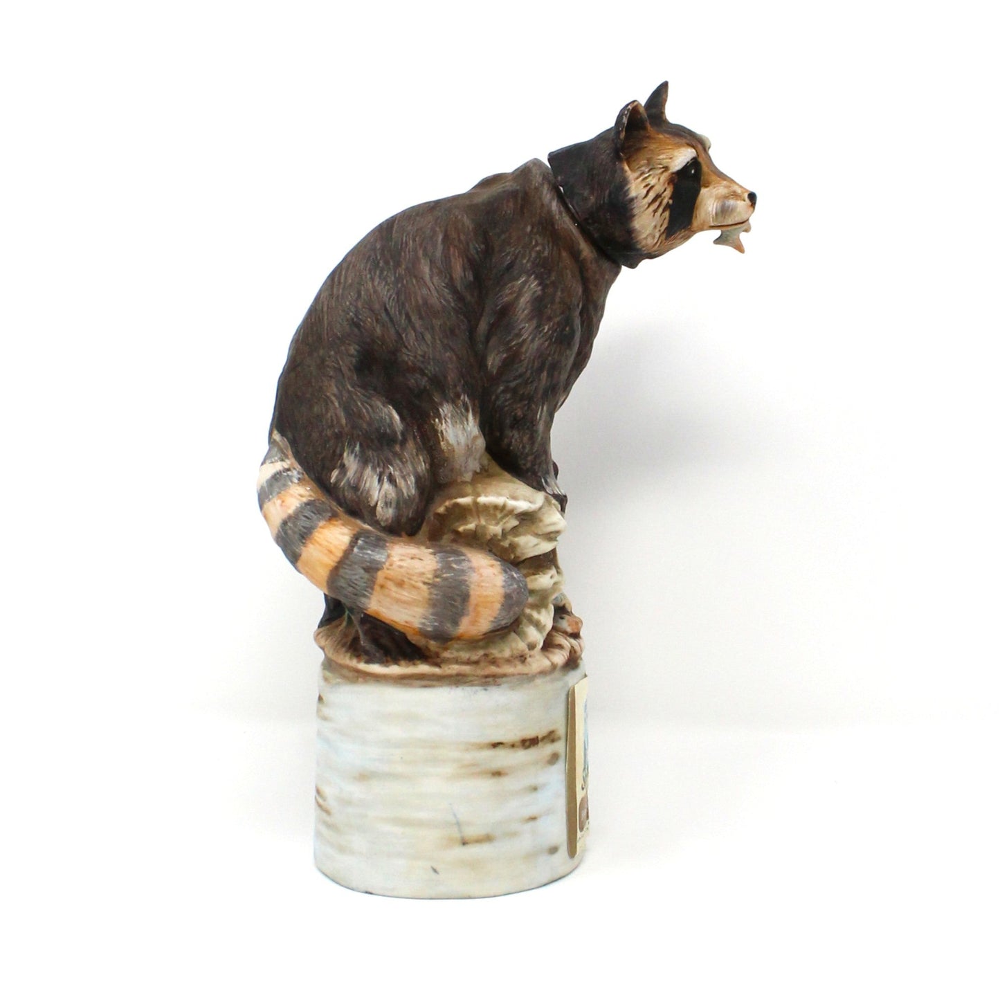 Decanter, Ski Country, Raccoon Figural Decanter, Hand Painted Decorative Barware, Vintage Collectible