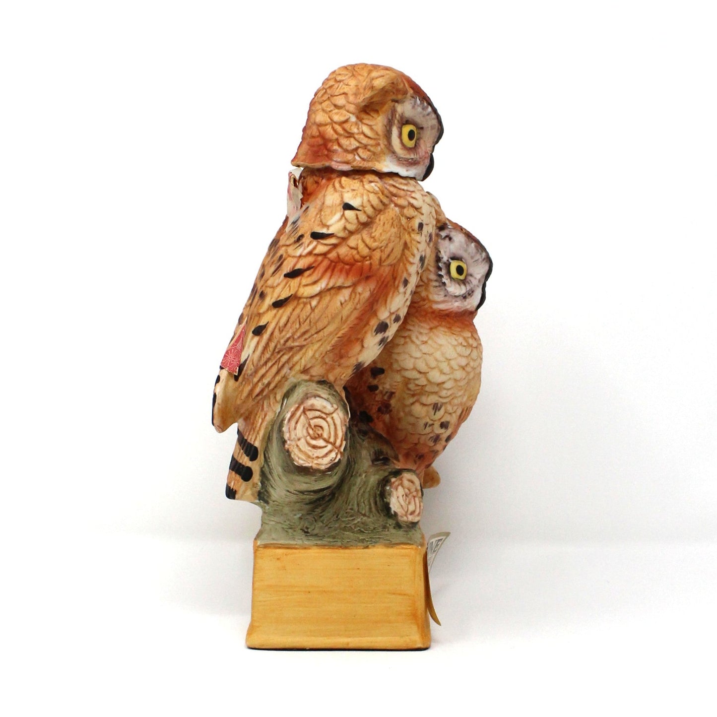Decanter, Lionstone Whiskey, Screech Owls, Hand Painted Decorative Barware, Vintage Collectible