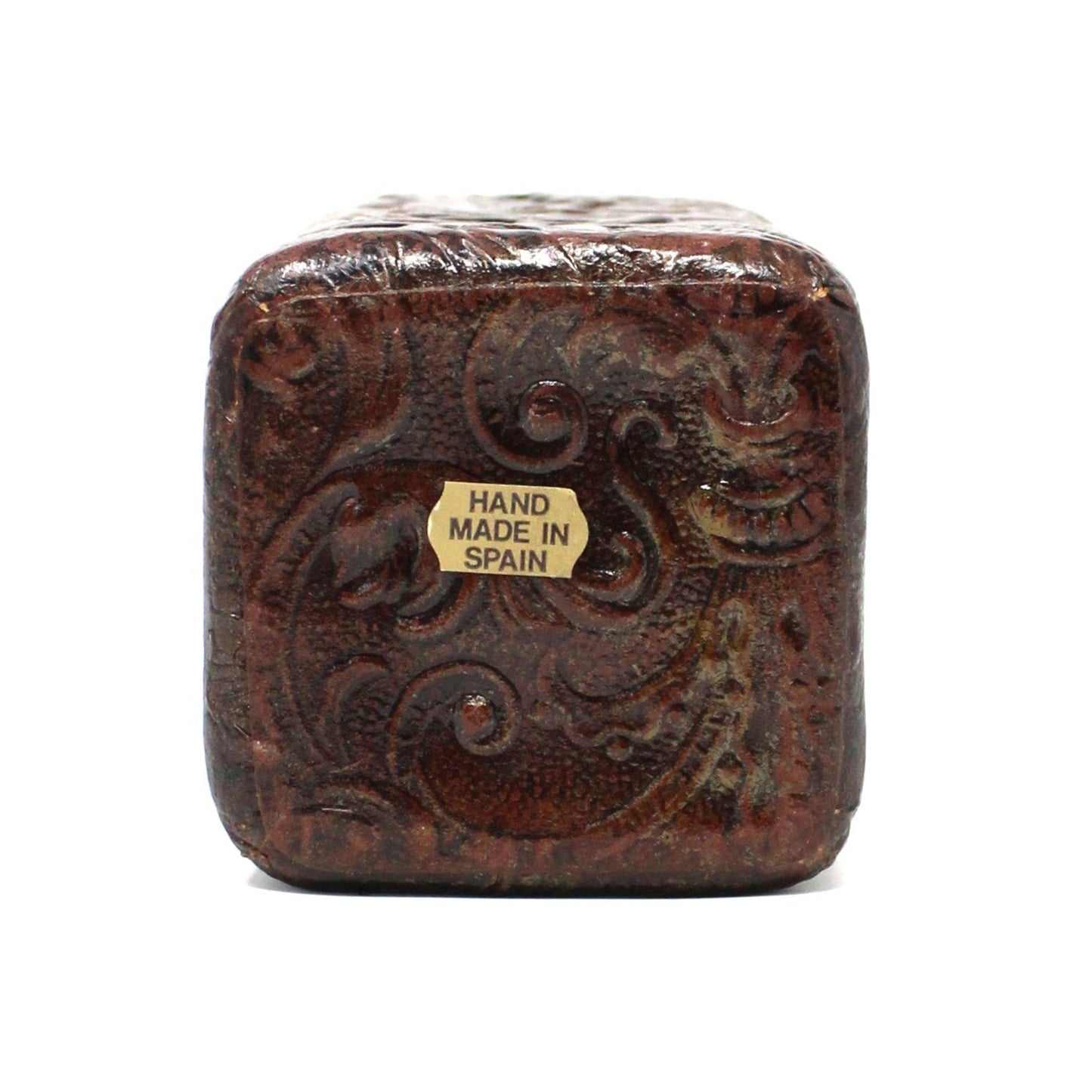 Decanter, Tooled Leather Wrapped Bottle, Flamenco Dancers, Amber Glass, Vintage Barware, Spain