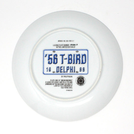 Decorative Plate, Dream Machines by Delphi, Mid Century Cars, 1956 T-Bird, Vintage, 1988