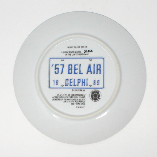 Decorative Plate, Dream Machines by Delphi, Mid Century Cars, 1957 Bel Air, Vintage, 1989