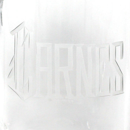 Beer Stein, Glass Mug with Pewter Lid, Carved "Carnes", Germany, Vintage