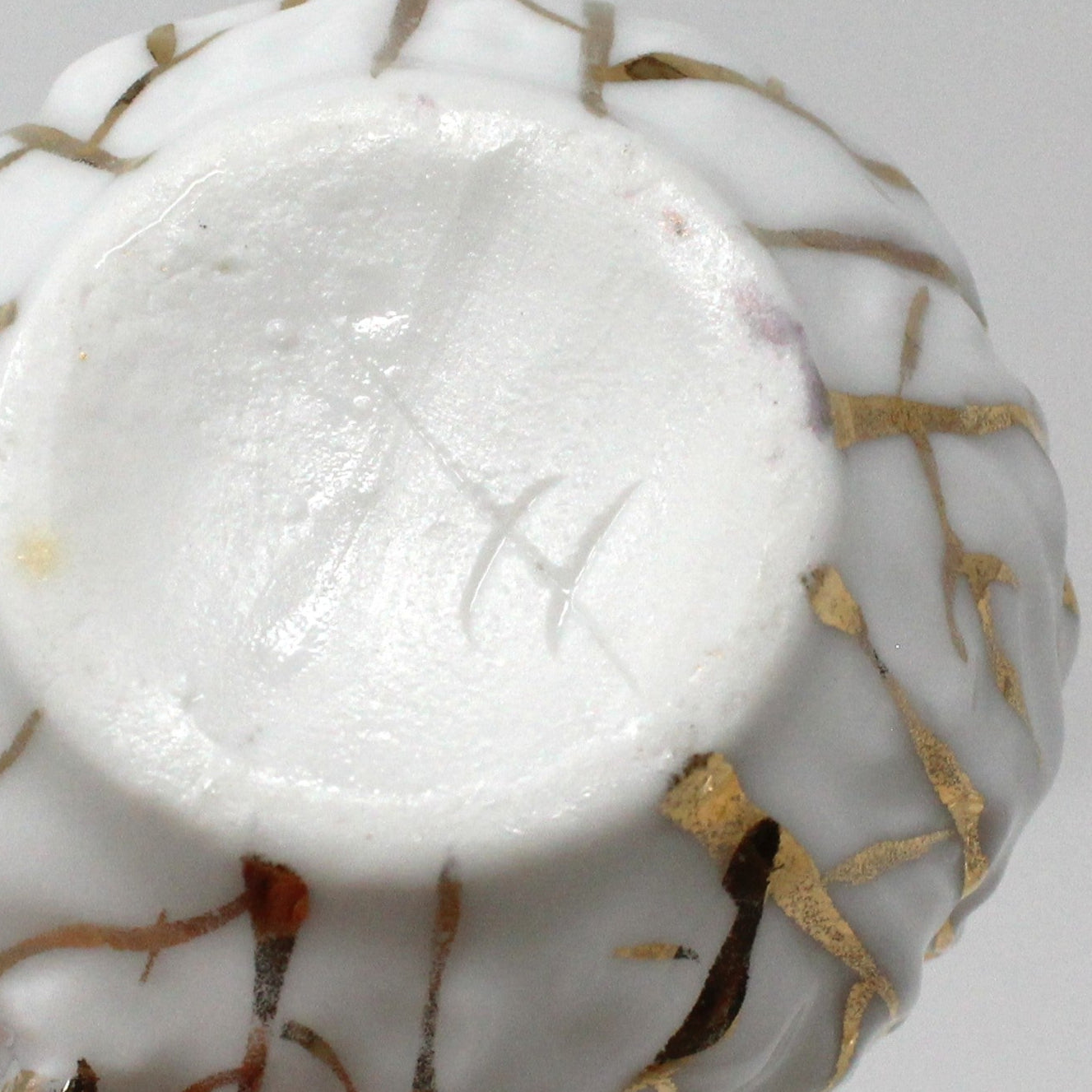 Demitasse & Saucer, Cabbage Shaped, Butterfly Handle, German Porcelain, Antique