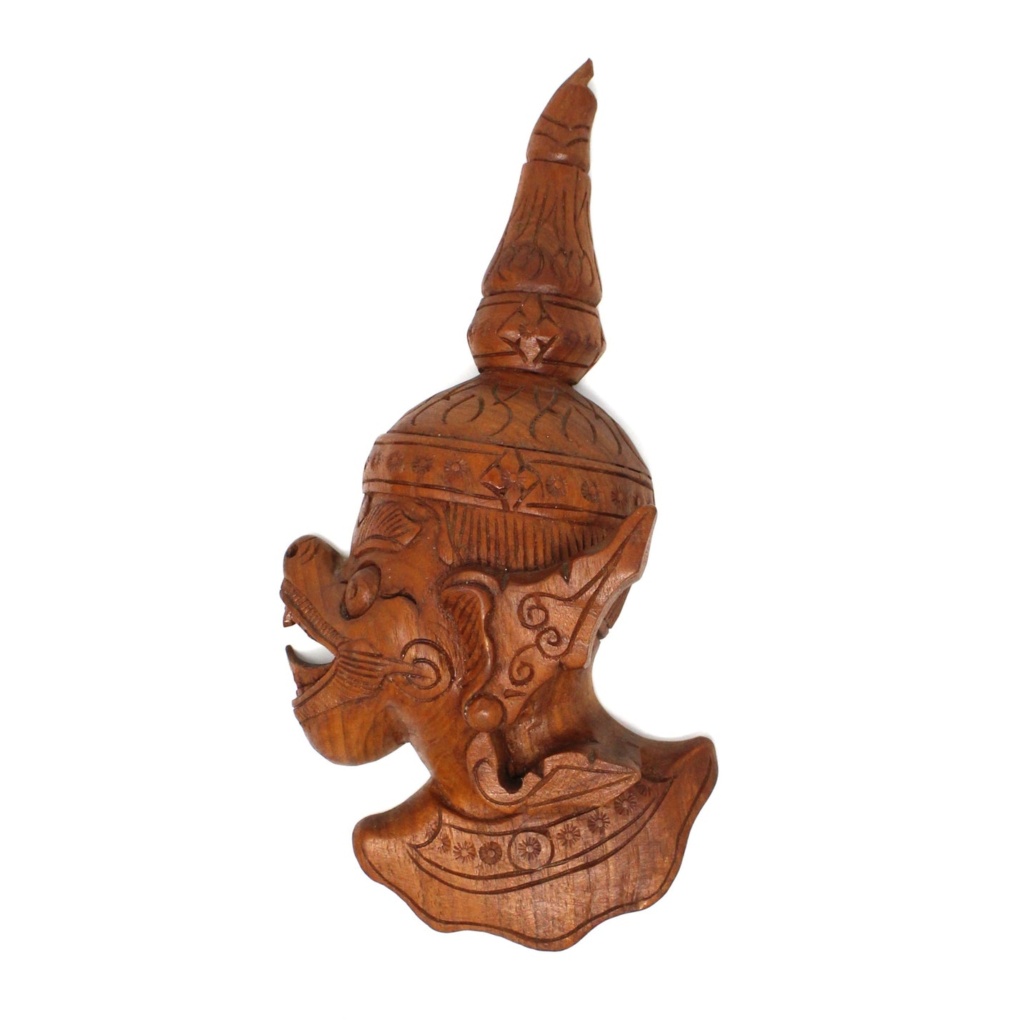 Thai Carved Wood Faces, Thailand Temple Guard, Wall Plaques, Mythological Thai Hindu Decoration, Vintage
