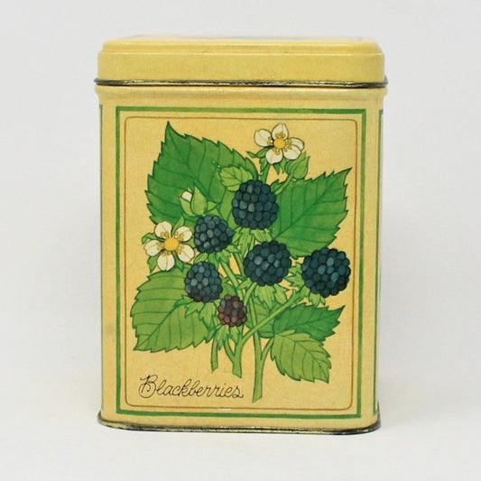Tins, Gift Tin / Cookie Tin, Summer Berries Pattern, Hallmark, Square, Vintage, SOLD