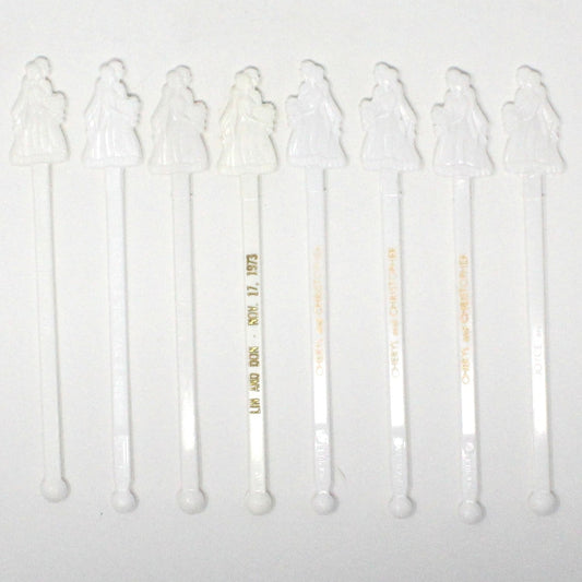 Cocktail Drink Stirrers - Swizzle Sticks / Spoons, Bride and Groom, Bridal, Wedding, Vintage