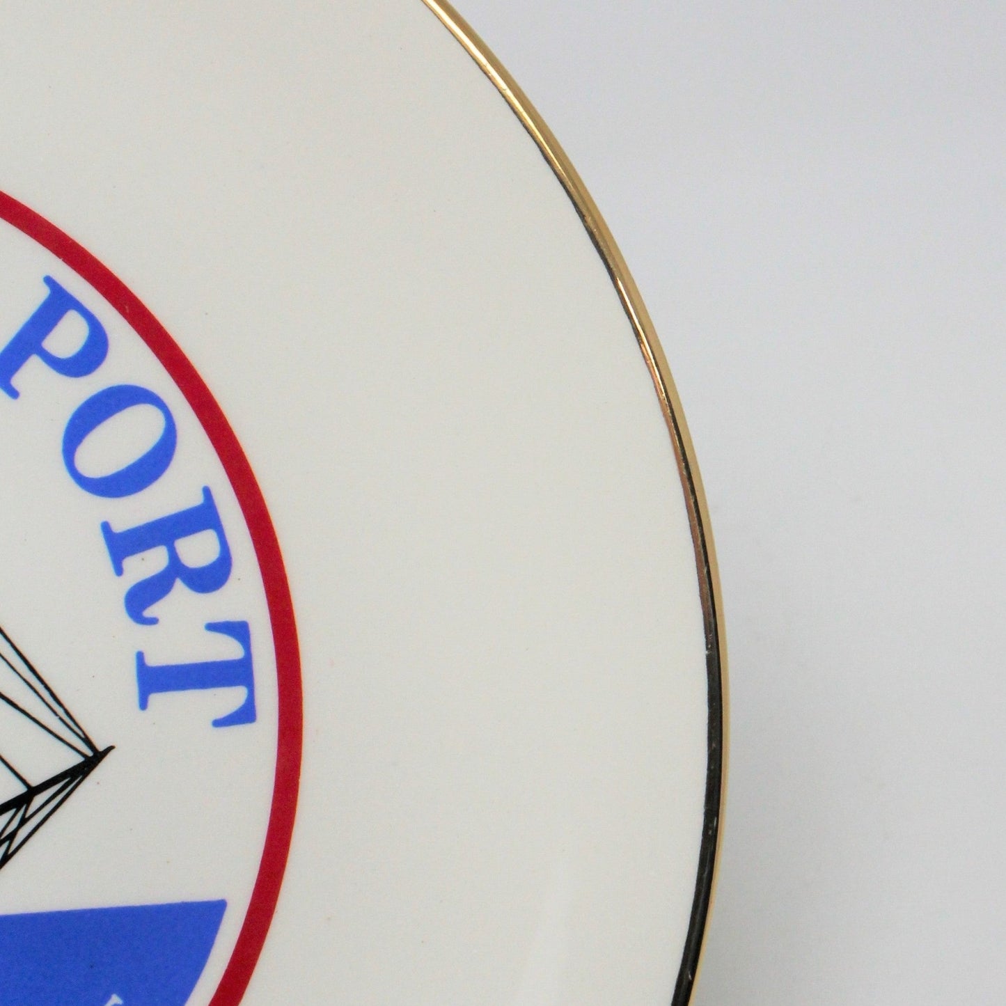 Decorative Plate, Souvenir Collectors Plate, Mystic Seaport, Connecticut, Schooner, Vintage