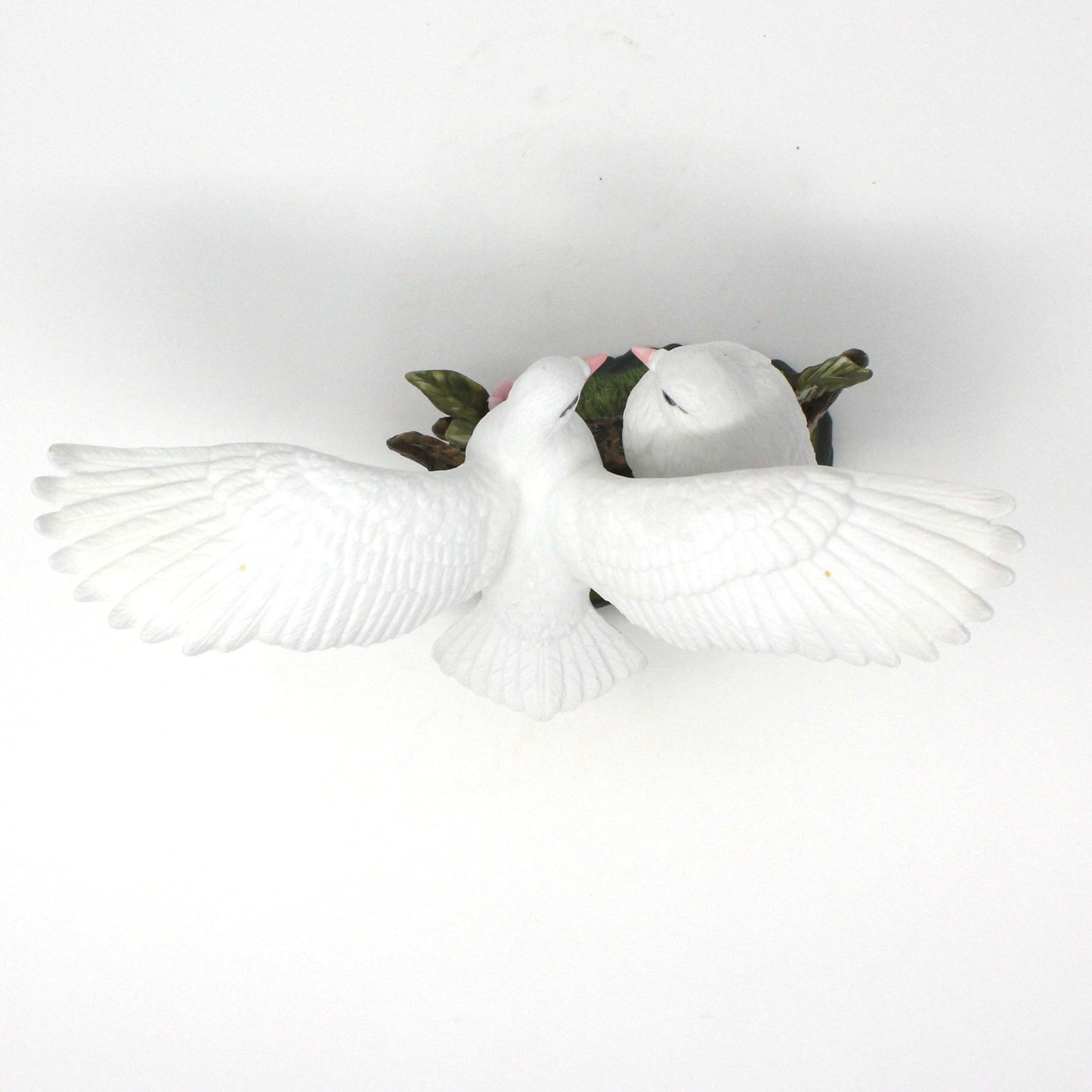 Figurine, Wellington Dove Collection, Two White Doves on Branch, Bisque Porcelain, Vintage