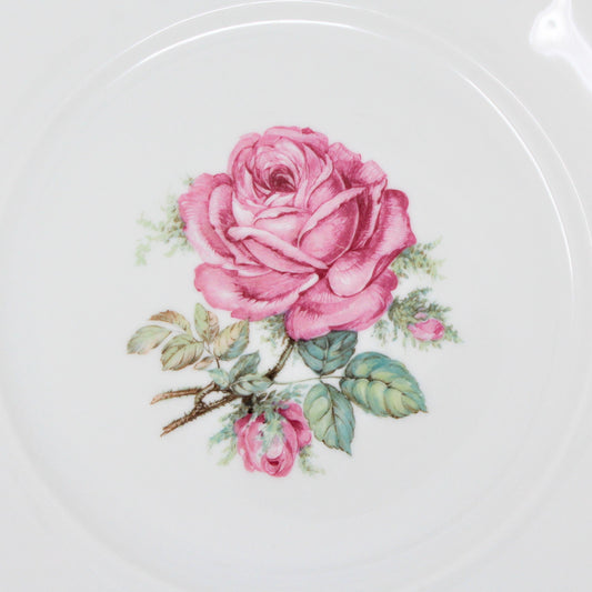 Dinner Plate, Hutschenreuther, The Dundee, Pink Rose, Bavaria, Germany, Vintage (Chip)