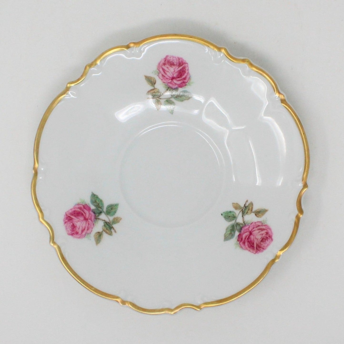 Teacup and Saucer, Hutschenreuther Selb LHS, The Dundee, Pink Rose, Bavaria, Germany, Vintage