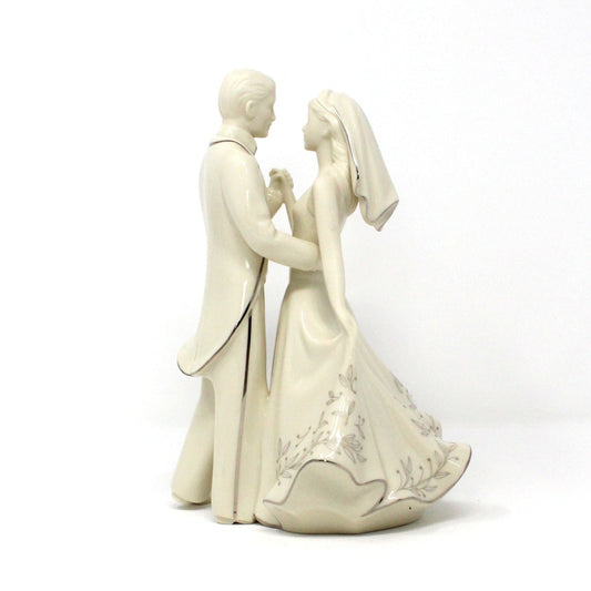 Figurine, Lenox, Wedding Promises Collection, Bride & Groom Porcelain Figurine, First Dance Cake Topper, Vintage, 8.5"