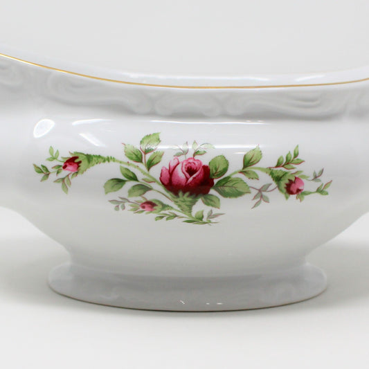 Gravy Boat / Saucière with Underplate, Johann Haviland, Moss Rose, Thailand, Vintage