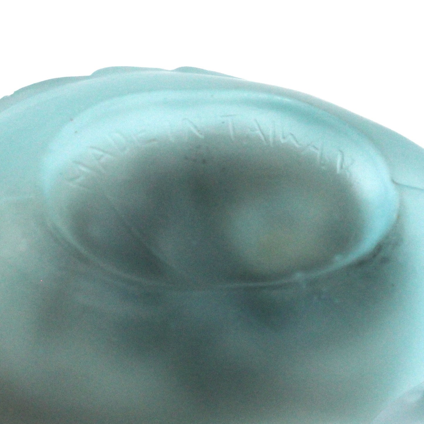 Candle Holder, Swan, Blue Glass Votive Holder, Frosted Glass, Vintage, 1980's