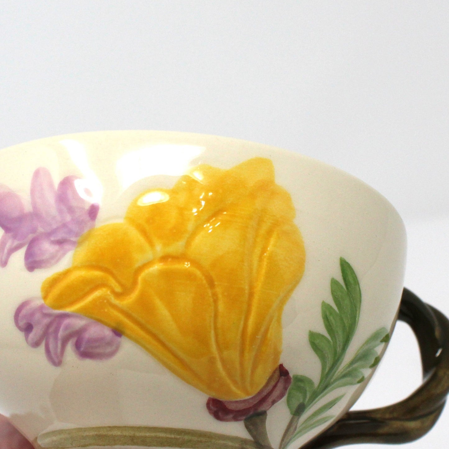 Teacup & Saucer, Franciscan, Poppy, Half Moon Mark, Vintage USA, 1950's