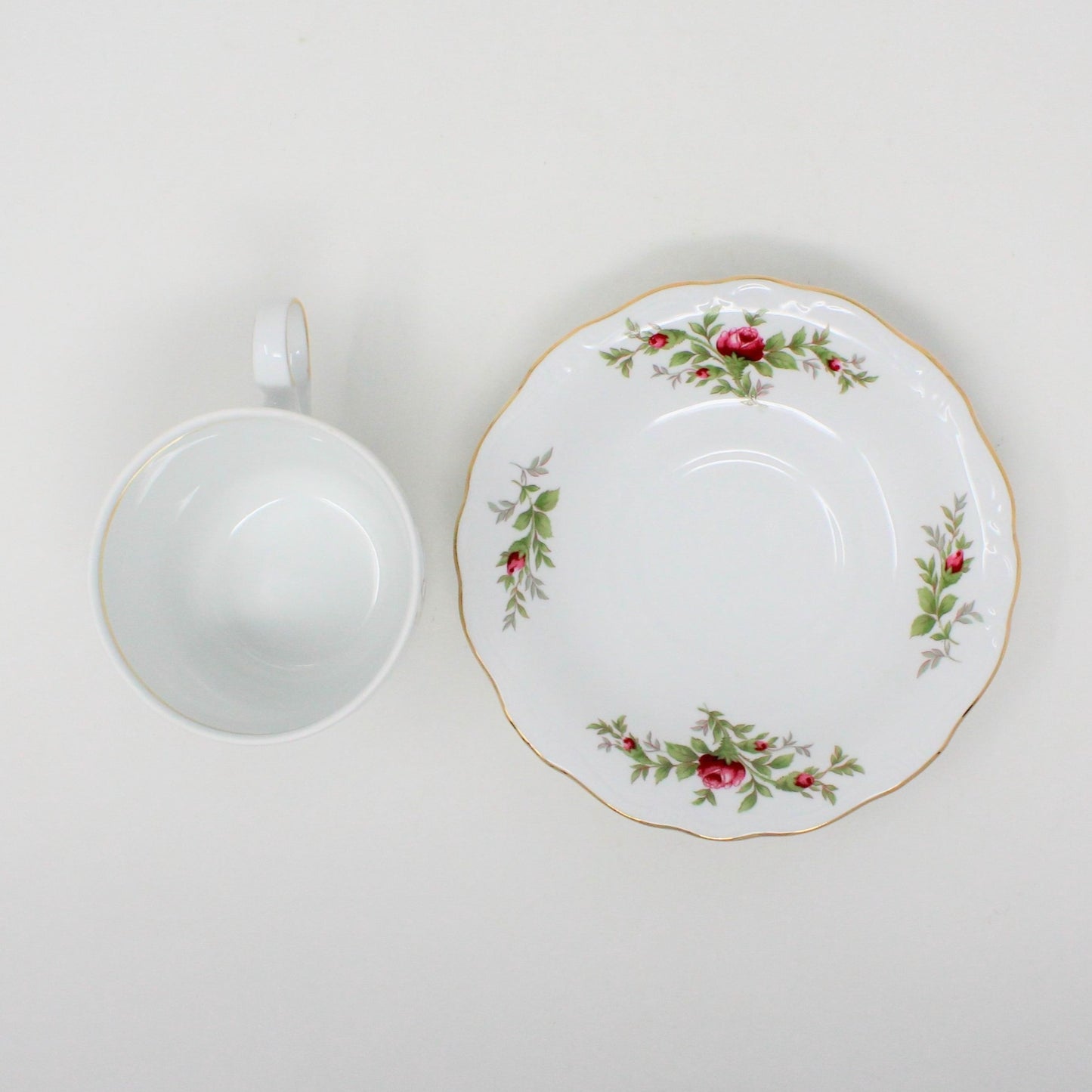 Coffee Cup and Saucer, Johann Haviland, Moss Rose, Thailand, Vintage