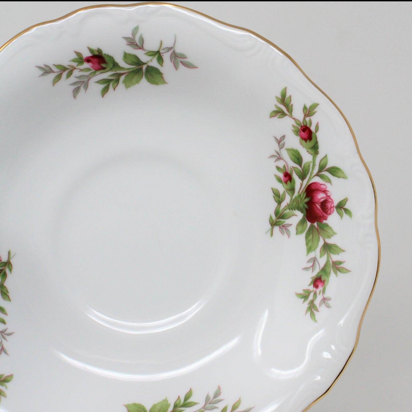 Coffee Cup and Saucer, Johann Haviland, Moss Rose, Thailand, Vintage