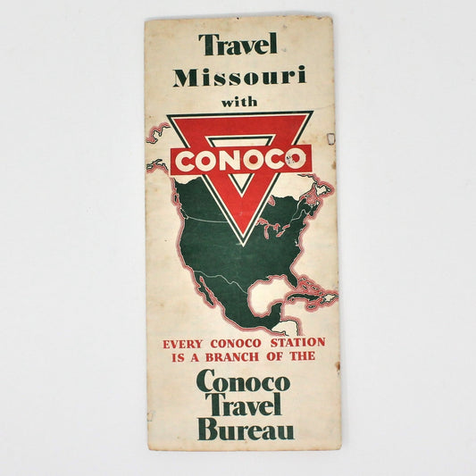 Road Map, Conoco Travel Bureau, H M Gousha Lithograph, Missouri, Vintage 1930's