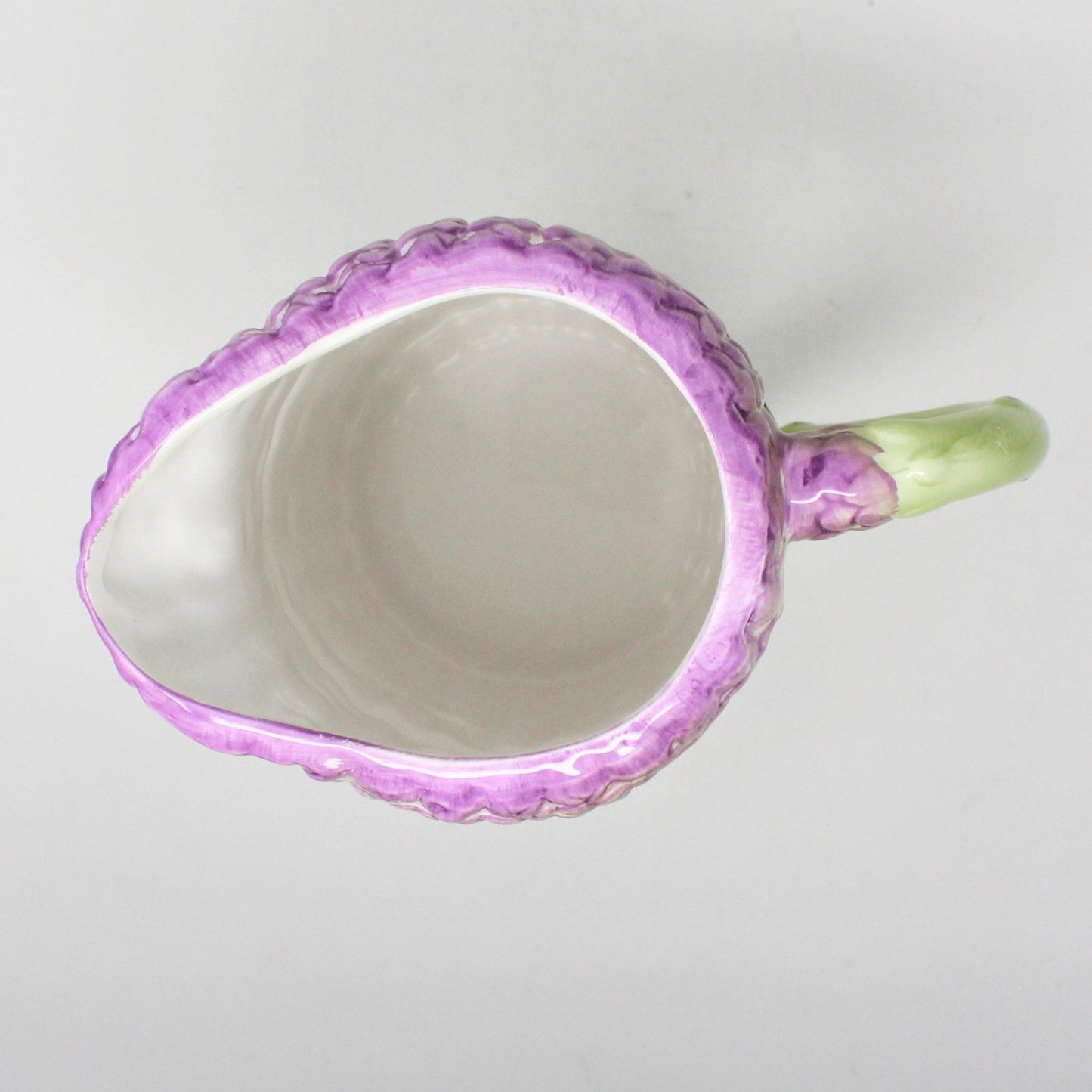 Pitcher, Albert Kessler & Co, Asparagus Hand Painted Pitcher Ceramic, Vintage