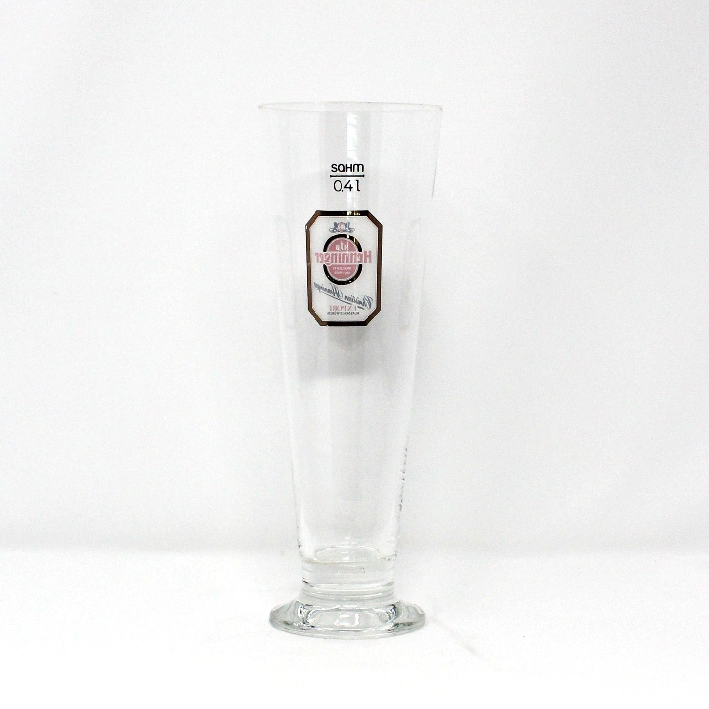 Beer / Pilsner Glass, Christian Henninger Export Logo, Beer Flute, Advertising, Vintage