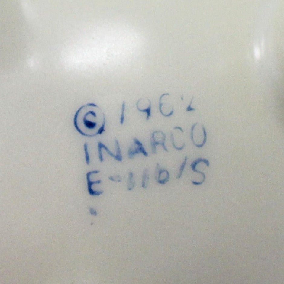 Vase, Inarco, Egg Shaped Footed Vase, Hand Painted Roses, Vintage 1962