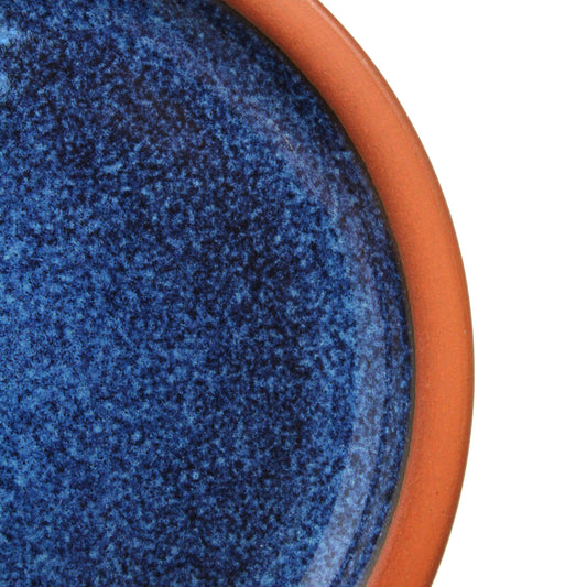 Appetizer Plates, Henry Watson Pottery, Terracotta & Indigo Blue, Suffolk Tableware Blue, Set of 6, Vintage